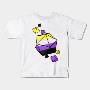 Nonbinary Pride Flag Dice Kids T-Shirt